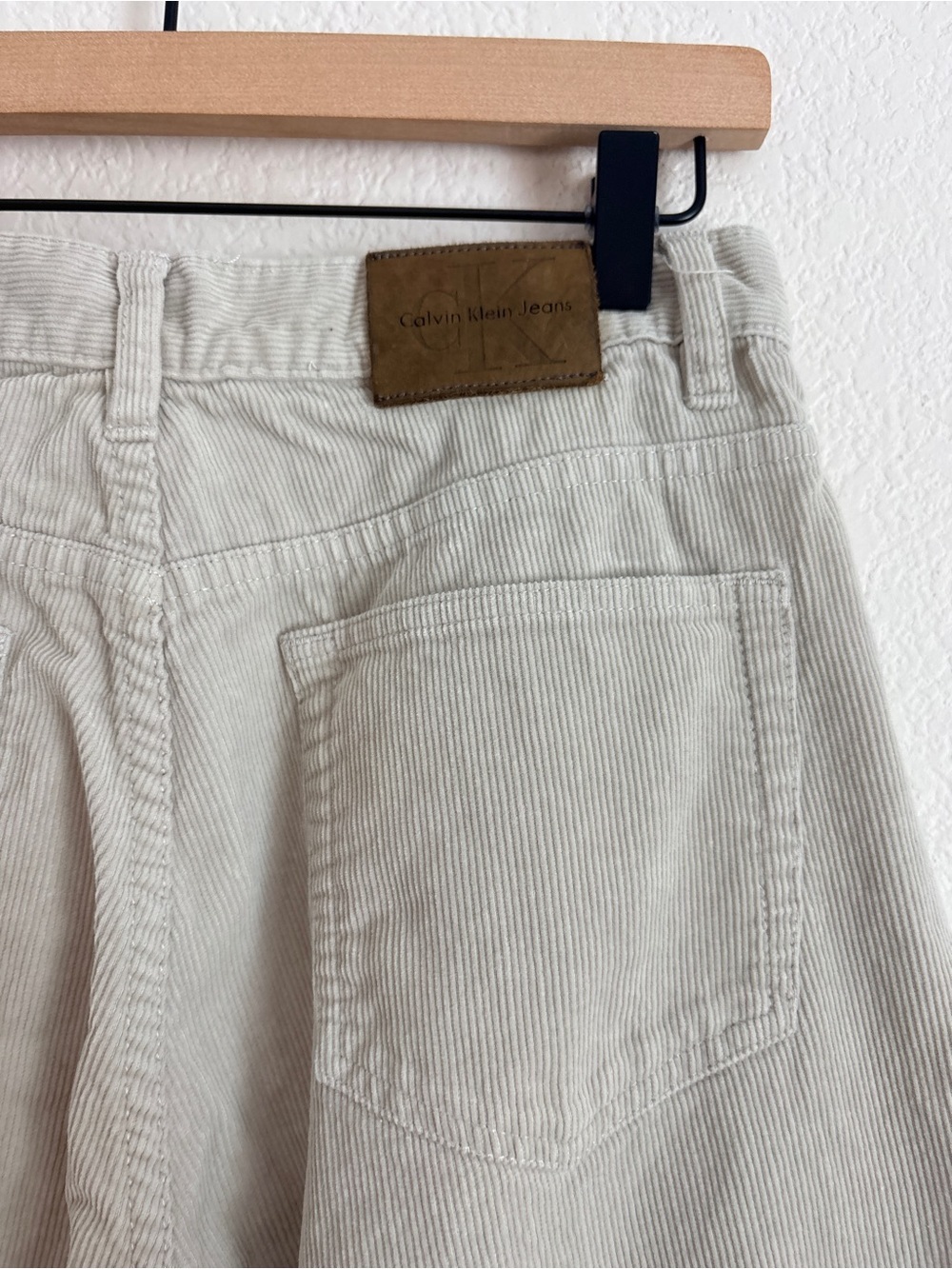 Vintage Calvin Klein Cream Corduroy Pants - Picture 7 of 7